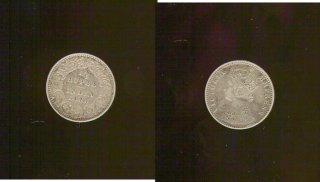 India 1/4 rupee 1888 EF/EF+